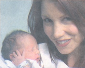 Singer Lee Aaron shows off her son Jett, named for the James Dean character in the movie Giant.
