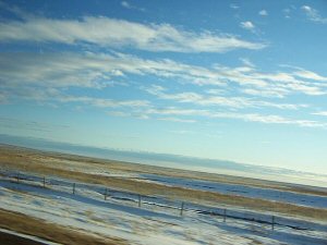 Vast, flat, dry, tundra-like expanses